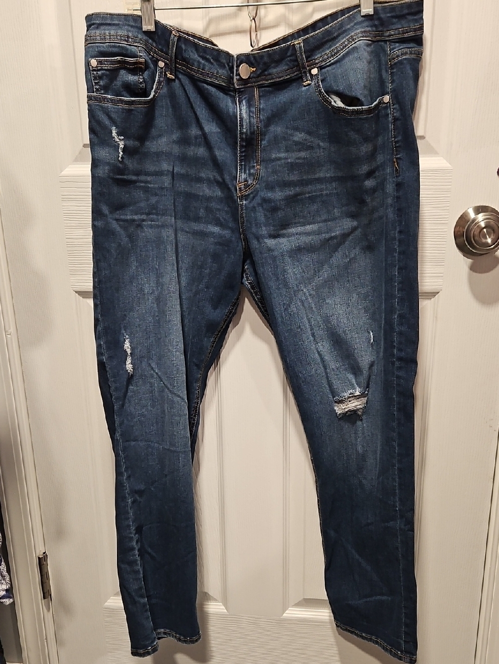 Jordache Dark Blue Boyfriend Jeans with Subtle Distress